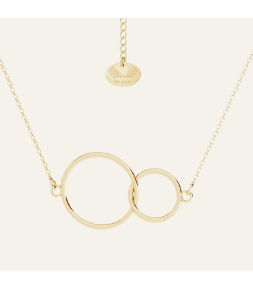 Double circle necklace, Oro, Sky&Co, sterling silver 925