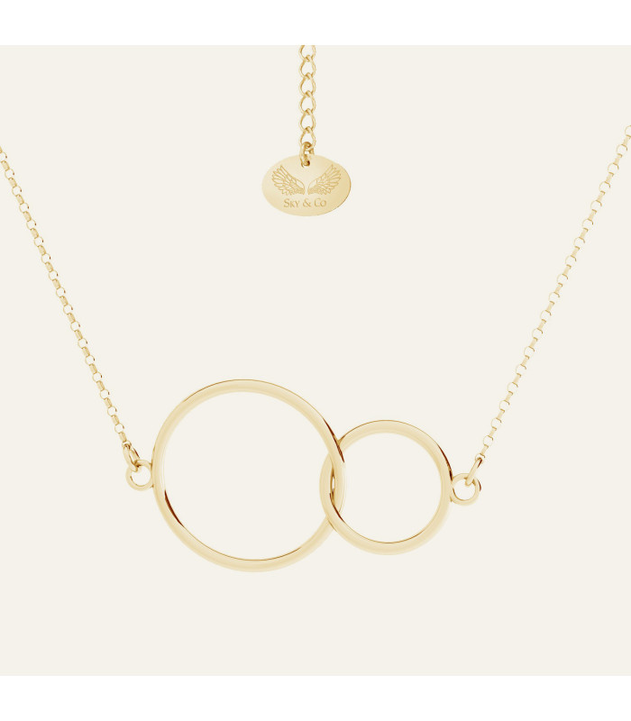 Double circle necklace, Oro, Sky&Soul, sterling silver 925