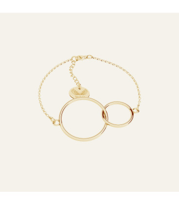 Double circle bracelet, Oro, Sky&Co, sterling silver 925