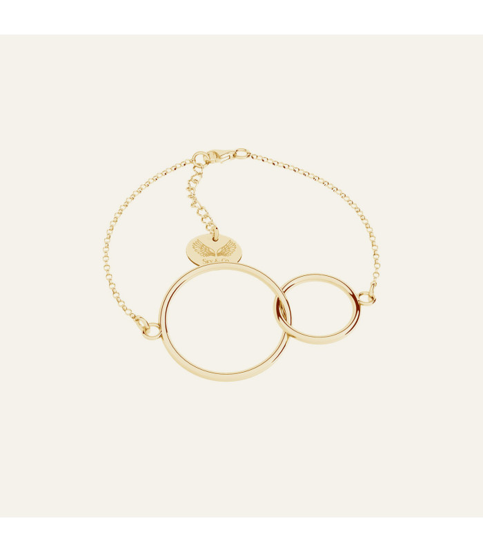 Double circle bracelet, Oro, Sky&Soul, sterling silver 925