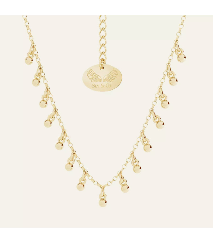 Balls necklace, Oro, Sky&Soul, sterling silver 925
