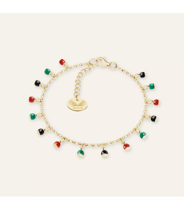 Bracelet with round natural stones, Masuria, Sky&Co, sterling silver 925