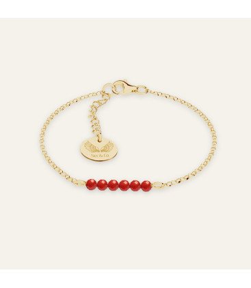 Bracelet with round natural stones, Masuria, Sky&Co, sterling silver 925