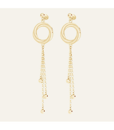Round long earrings - Brillare, Sky&Co, sterling silver 925