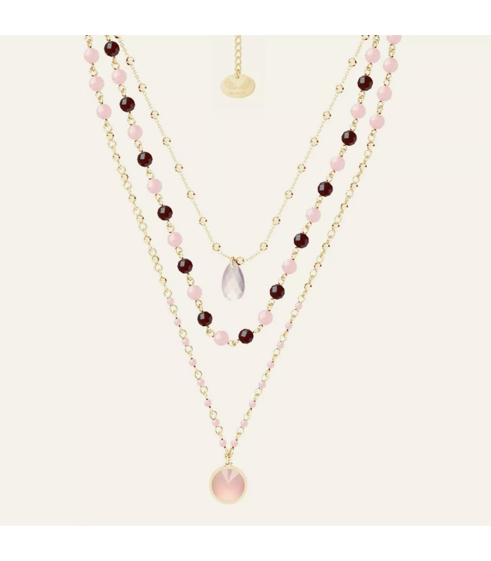 Mandala cascade necklace with natural stones, Sky&Co, sterling silver 925