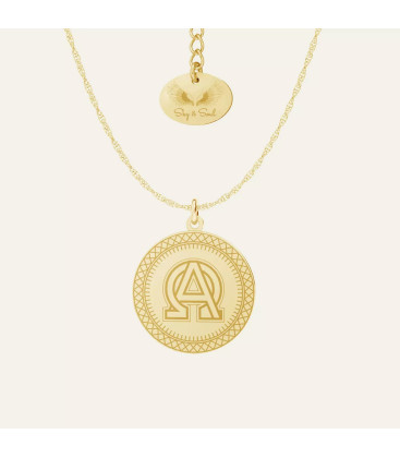 Necklace - circle medalion Alfa&Omega, Sky&Co, sterling silver 925