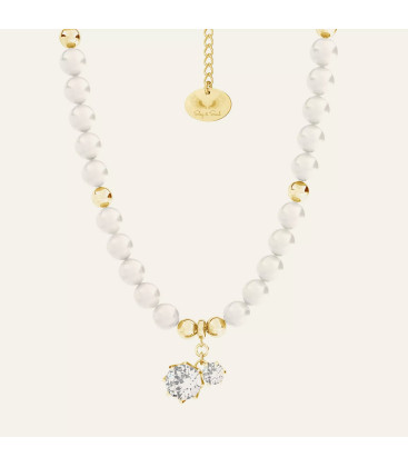 Perłowy choker z cyrkoniami, Sky&Co, srebro 925