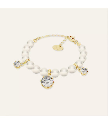 Bracelet with pearls & zircons, Sky&Co, sterling silver 925