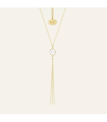 Necklace with zircon pendant, Sky&Co, sterling silver 925