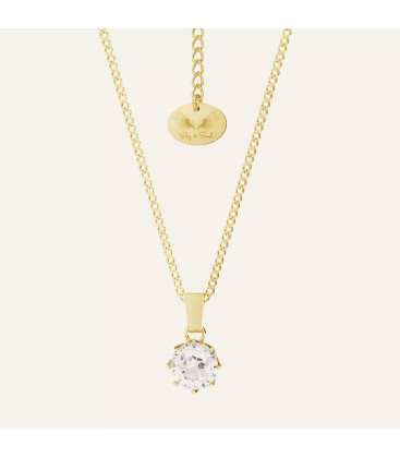Necklace with zircon pendant, Sky&Co, sterling silver 925