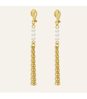 Long earrings with pearls, Sky&Co, sterling silver 925