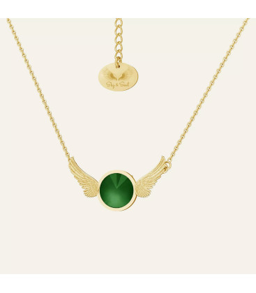 Wings necklace with natural stone, Sky&Co, sterling silver 925