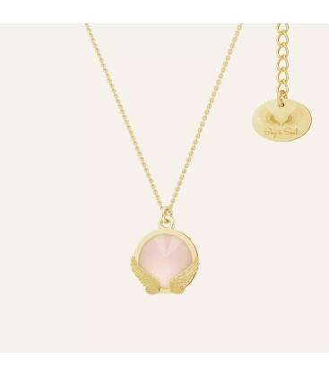 Wings necklace with natural stone, Sky&Co, sterling silver 925