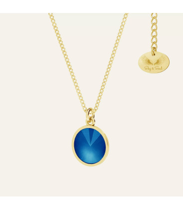 Necklace with natural pink stone, Sky&Co, sterling silver 925