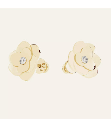 Rose earring with crystals, Sky&Co, sterling silver 925