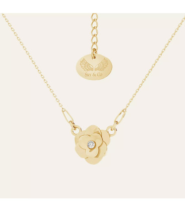 Rose necklace with cystal, Sky&Co, sterling silver 925