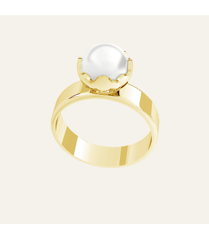 Ring with Swarovski pearl, Sky&Soul, sterling silver 925