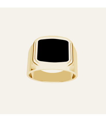 Signet ring black resin, Sky&Co, sterling silver 925