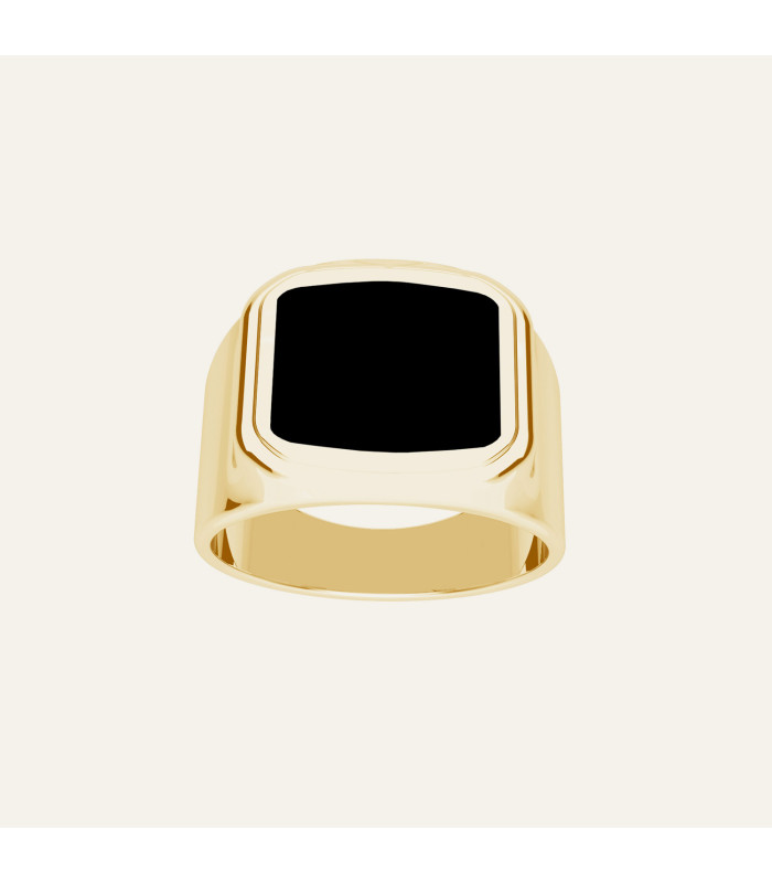 Signet ring black resin, Sky&Co, sterling silver 925