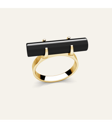 Roller ring black resin, Sky&Co, sterling silver 925