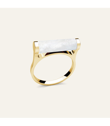 Roller ring white resin, Sky&Co, sterling silver 925