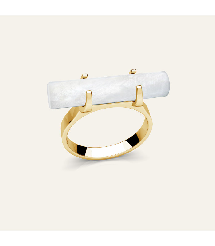 Roller ring white resin, Sky&Co, sterling silver 925